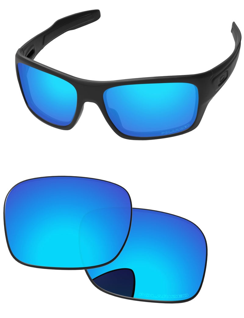 PapaViva Replacement Lenses for Oakley Turbine OO9263 65mm Sunglass Ice Blue Polarized - Image 1